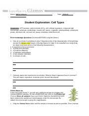 .cell types, teacher guide gizmo cell division answer key ebook, cell structure exploration activities, student exploration stoichiometry gizmo answer key. Celltypes Se Name Date Student Exploration Cell Types Directions Follow The Instructions To Go Through The Simulation Respond To The Questions Course Hero