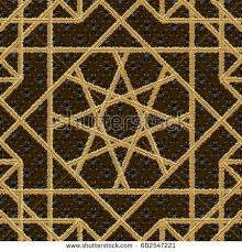 Arabic Seamless Pattern Embroidery With Gold Thread Style Traditional Arab Geometric Decorative Background Vector Il Seamless Patterns Gold Threads Embroidery
