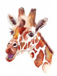Giraffe Original Watercolor Painting Etsy Giraffe Art Animal Art Watercolor Paintings