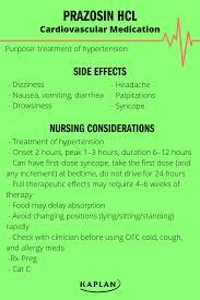 Read About The Side Effects And Nursing Considerations Of Prazosin Hcl To Prepare For The Nclex Have You Started Pediatric Nursing Pharmacology Nursing Nclex