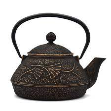 Japanese Traditional Style Black Kinpaku Gold Cast Iron Etsy Tea Pots Cast Iron Tea Pot Cast Iron