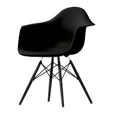 The fundamental design of this dining chair (it comes in several models/versions) was the winning entry in the 1948 new york museum of modern art's international 'low cost furniture design competition'. Vitra Eames Daw Chair Black Maple Gliders For Carpet Pre Used Design Franckly