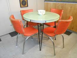 1950's orange vinyl diner chair set of