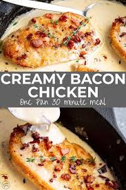 This Creamy Bacon Chicken Recipe Is An Easy Delicious Dinner That 039 S Quick Enough F In 2020 Chicken Fillet Recipes Chicken Bacon Recipes Chicken Recipes Easy Quick