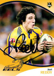 Signed 2009 PARRAMATTA EELS NRL Card JOEL REDDY Daily Telegraph