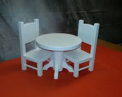 Round Table And Chair Set For American Girl Doll Or Any 18 Etsy Round Table And Chairs American Girl Furniture Table And Chair Sets