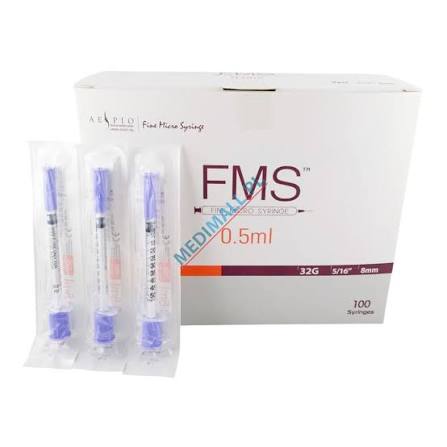 FMS Micro Syringe 32G 0.5ml ref. FIS024 (100 pcs)