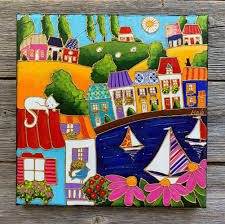 j ai le plaisir de vous presenter cet article de ma boutique etsy peinture originale paysage aux maisons comment peindre art mini toile peinture originale