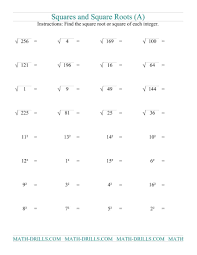 Squares And Square Roots A Number Sense Worksheet Square Roots Estimating Square Roots Math Worksheet
