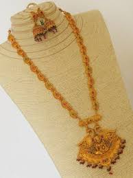 Indian kanthi 18k gold plated necklace mala 20 ball long chain wedding jewelry. Temple Gold Long Chain Emporia Jewels