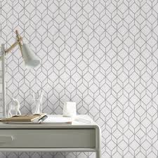 ** autocollant papier peint ** nos papiers peints sont imprimés sur un matériau autocollant innovant avec la possibilité multiple de coller et de décoller! Papier Peint Vinyle Geometrique Effet 3d Blanc Gris Leroy Merlin