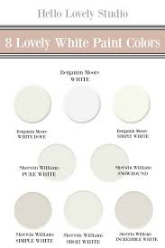 8 Lovely White Paint Colors To Consider My Favorite Whites Hello Lovely Studio Whitepaint Bestwhitepaint White Paint Colors Best White Paint White Paints