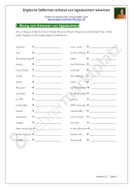 Englische Zeitformen Anhand Von Signalwortern Erkennen Ubungen Mit Losungen Pdf Und Docx Unterrichtsmaterial Im Fach Englisch Englisch Nachhilfe Englisch Zeitformen Deutsch Nachhilfe