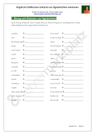 Steigere dein selbstvertrauen im unterricht, indem du vor tests und klassenarbeiten mit unseren. Englische Zeitformen Anhand Von Signalwortern Erkennen Ubungen Mit Losungen Pdf Und Docx Unterrichtsmaterial Im Fach Englisch Englisch Nachhilfe Englisch Zeitformen Deutsch Nachhilfe