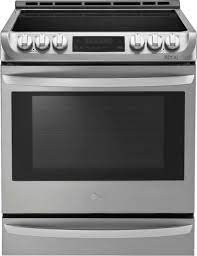 Lg 6 3 Cu Ft Self Cleaning Slide In Electric Range With Probake Convection Stainless Steel Lse4613st Best Buy