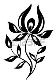Stock Photo Fleur Noir Et Blanc Pochoir Fleur Fleur Silhouette