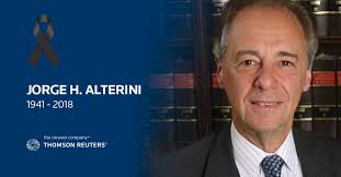 Ayer falleció el Director de la Revista Jurídica Argentina La Ley, Dr.  Jorge Horacio Alterini. El equipo de Thomson Reuters acompaña a su familia  en este momento y lo recordará siempre intentando