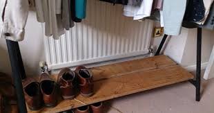 Pretty Basic Little Ikea Hack Using A Turbo Clothes Rack And Some Old Pine Floorboards Kleiderregal Ikea Kleiderstange Ikea