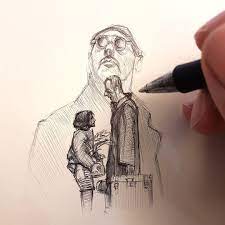 Leon The Professional Art Made By Alberto Russo From Switzerland Alberto Sting Draw Drawing Pen Dessin Fineliner Human Sketc Art Drawings Sketches