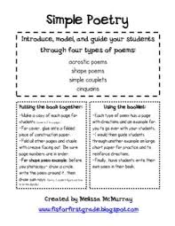 Simple Poetry Teaching Poetry Teaching Writing Poetry Terms