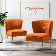 Erasmus Side Chair In 2021 Living Room Orange Living Room Chairs Orange Accents Living Room