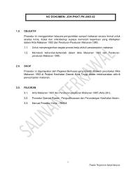 Peraturan inilah yang disebut dengan peraturan perusahaan yang dibuat untuk menciptakan standar kerja yang konsisten dalam lingkungan kerja. Ake02 Prosedur Pengambilan Sampel Makanan