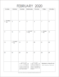 Download The 2020 Ink Saver Calendar Portrait From Vertex42 Com Free Calendar Template Monthly Calendar Printable Calendar Printables