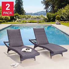 There is no asembly required. Palm Aire Woven Padded 2 Pack Chaise Lounge Pool Lounge Chairs Outdoor Patio Chaise Lounge Patio Loungers