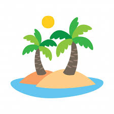 Árbol de coco de dibujos animados lindo en una isla | Vector Premium