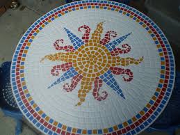 Sun Mosaic Table Top Mosaic Table Mosaic Mosaic Projects