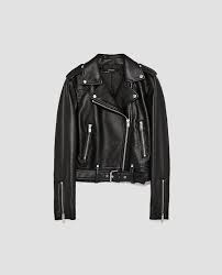 Imagen 8 De Cazadora Biker Efecto Piel De Zara Faux Leather Biker Jacket Faux Leather Midi Skirt Leather Jackets Women