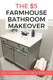 Farmhouse Bathroom Makeover On A Budget Diy Bathroom Makeover Cheap Bathroom Makeover Bathroom Makeover