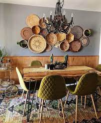 20 Unordinary Dining Room Design Ideas With Bohemian Style Bohemian Style Dining Room Decor Basket Wall Decor