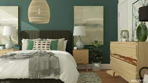 It's a beautiful gray, but it does have some brownish purple undertones. Fun Mid Century Modern Bedroom With Green Accents Mid Century Modern Style Bedroom Design Ideas