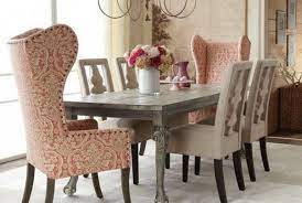 This set pegs transitional style in your space with brass nailhead trim, sloped arms and patterned upholstery. 10 Trends In Decorating With Modern Chairs 20 Dining Room Design Ideas