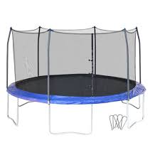You'll need to have a big backyard to support one of third, how old are your kids and what's the plan for the trampoline? Skywalker Trampolines 16 Trampoline With Wind Stakes Blue Walmart Com Walmart Com