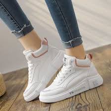 Faites vous plaisir, les retours sont gratuits et la livraison est rapide ! Mode Baskets Montantes Femmes Chaussures Plates Casual Blanc Blanc Cdiscount Chaussures