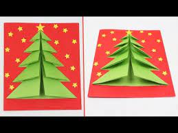 Glue a tree to the front of a blank card to create homemade christmas cards. How To Make Christmas Tree Pop Up Card Diy 3d Christmas Tree Greeting Card Christmas Crafts Diy Youtube