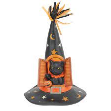 Shop For The 10 Black Cat In Witch Hat Tabletop Decor Accent By Ashland At Michaels Halloween Displays Witch Hat Table Top Decor
