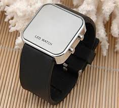 mirror led digital watch by aqy uhren