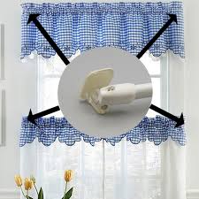 Buy 2 to 3 curtain rod command hooks that match your curtain rod.they come in metallic finishes, you can find them in stores alongside other command hooks.1 x research source you will need 1 hook for each side of your window frame, and another for the middle.2 x research source. Self Adhesive Hooks Sash Rod Kitchen Curtains Set Of 4 N A Overstock 25322489