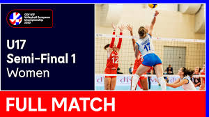 The european championships, maldon, essex. Semifinal 1 U17 W Volleyball European Championship
