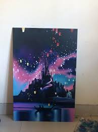 Tangled Lights Scene Trick Disney Canvas Art Tangled Painting Canvas Art Painting