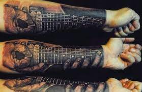 However, this one is a smaller tattoo which you can easily place. 65 Guitar Tattoos For Men Acoustic And Electric Designs