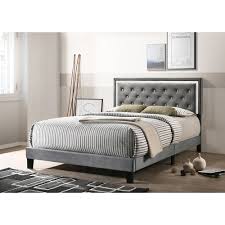 Homelegance kerren collection 4 piece bedroom set in white the visually stunning kerren collection is a modern study on line and light. Best Quality Furniture Velvet Faux Crystal Tufted Beds With Faux Crystal Studded Border Overstock 29019135