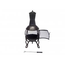 The square design and sturdy legs provide stability. 89cm Cast Iron Fire Pit Chiminea Chimney Fireplace Heater Patio With Raincover Ezy Deal Australia