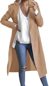 Find a great selection of affordable coats that come in a variety of colors of different types of materials to fit everyone's needs. Amazon Com Auxo Women Trench Coat Long Sleeve Pea Coat Lapel Open Front Long Jacket Overcoat Outwear Cardigan Clothing