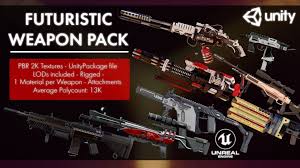 Futuristic Weapon Pack Unity And Unreal Packages 3d Model In 2020 Low Poly 3d Models 3d Model Low Poly 3d