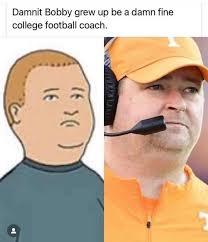 Y'all taking the @vol_football or the @georgiafootball? I'm riding with  Bobby Hill! Get 'em Coach Heupel! #joshheupel #vfl #vols #volsfootball  #utvols #tnfootball #bulldogs #georgiafootball #cloutcity #bobbyhill  #collegefootball #footballmemes #memes