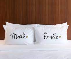 Engagement Wedding Gift Pillow Cases Personalized Name Etsy Wedding Gifts For Newlyweds Wedding Gifts For Couples Couple Pillowcase